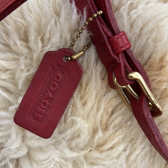 Vintage Coach Red Leather Side Pack 9978 - Picture 7 of 13